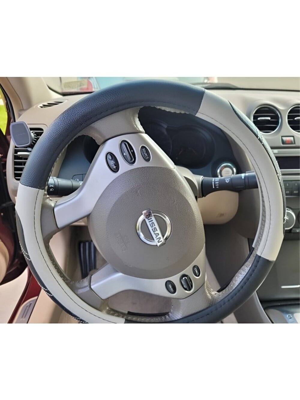Sport Leather Steering Wheel Cover 14 1/2 inch to 15 inch Universal